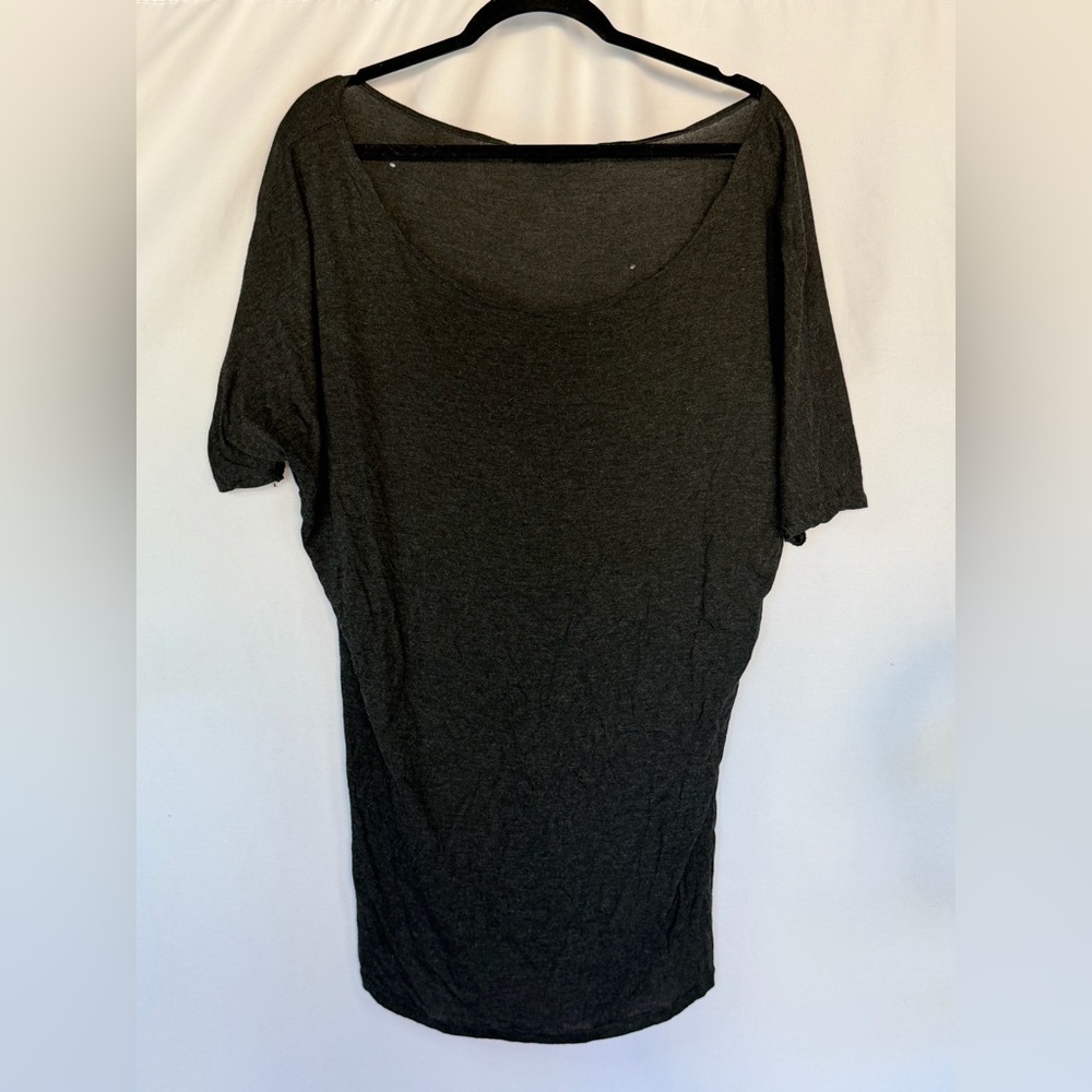 Oversized Stella Mcartney designer gray short sleeve distressed t shirt